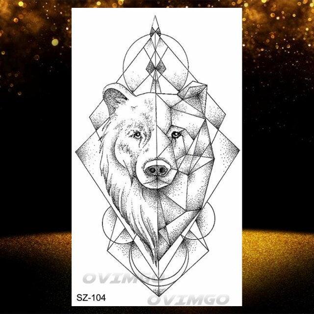 Tatouages Temporaires Forêt de Loup Noir - Design de Luxe pour Hommes