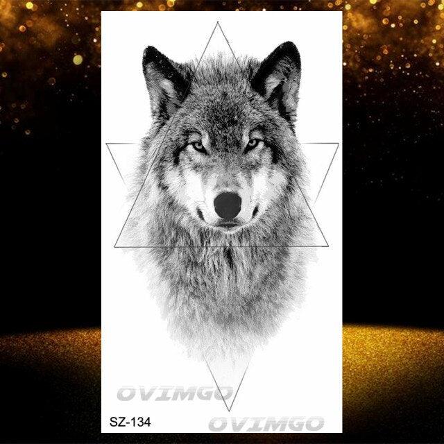 Tatouages Temporaires Forêt de Loup Noir - Design de Luxe pour Hommes