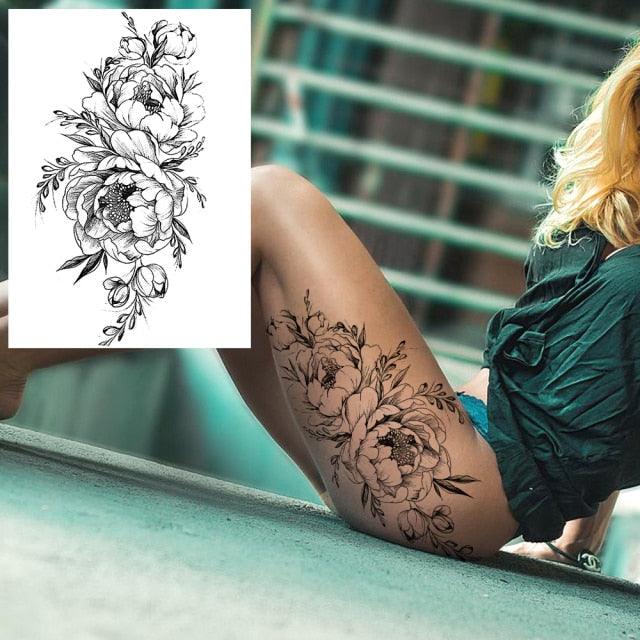 Tatouages Temporaires de Fleurs Réalistes pour Femmes - Art Corporel Imperméable