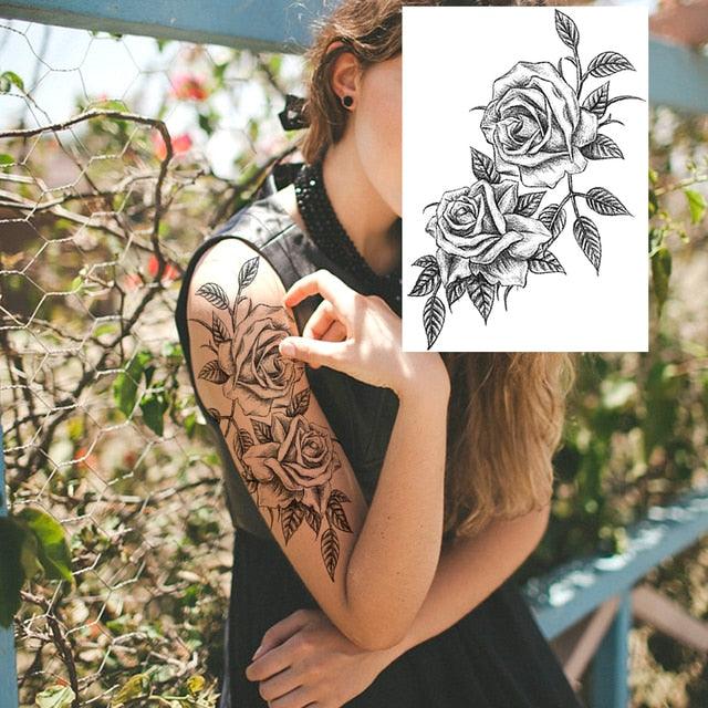 Tatouages Temporaires de Fleurs Réalistes pour Femmes - Art Corporel Imperméable