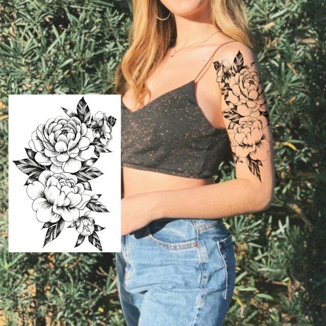 Tatouages Temporaires de Fleurs Réalistes pour Femmes - Art Corporel Imperméable