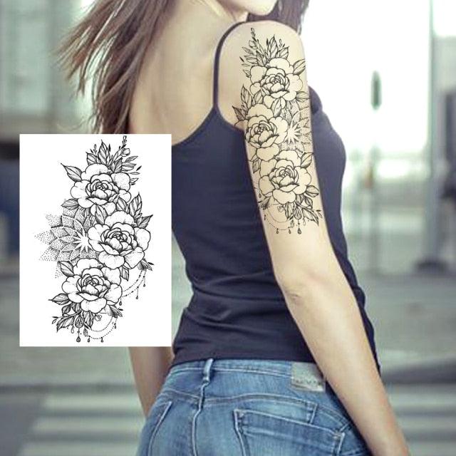 Tatouages Temporaires de Fleurs Réalistes pour Femmes - Art Corporel Imperméable