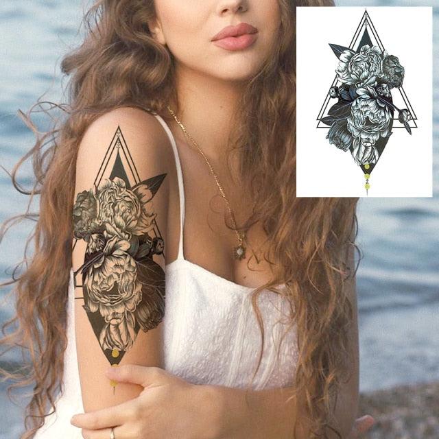 Tatouages Temporaires de Fleurs Réalistes pour Femmes - Art Corporel Imperméable