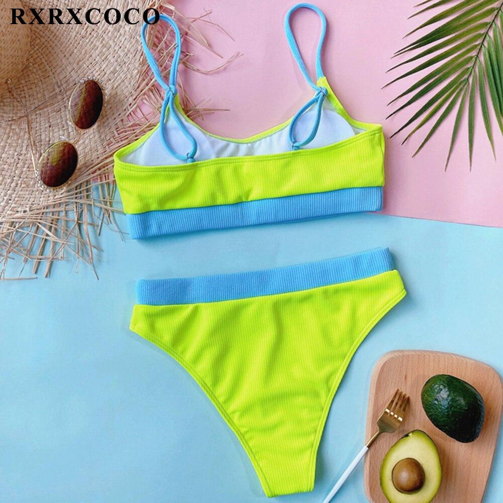 Ribbed High Waist Bikini Set for Women