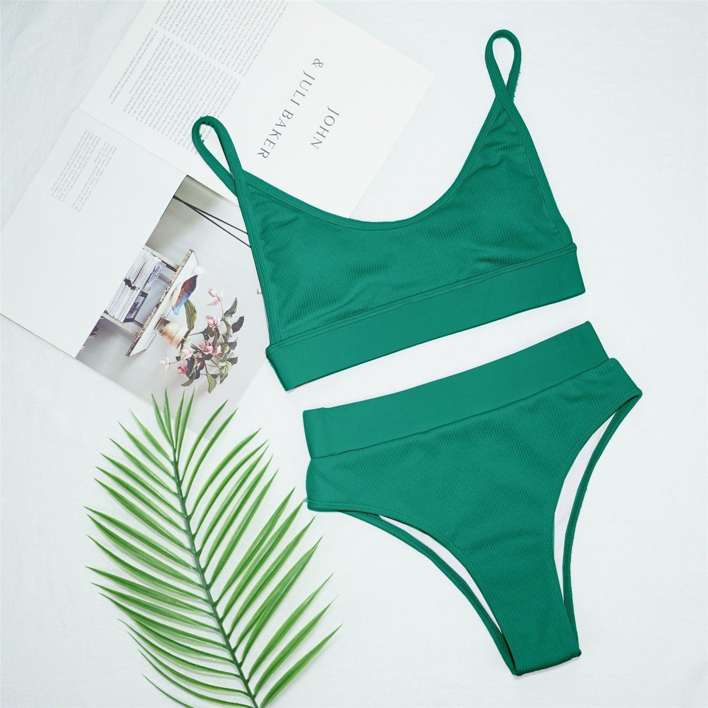 Ribbed High Waist Bikini Set for Women
