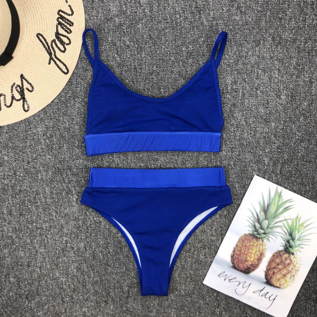 Ribbed High Waist Bikini Set for Women