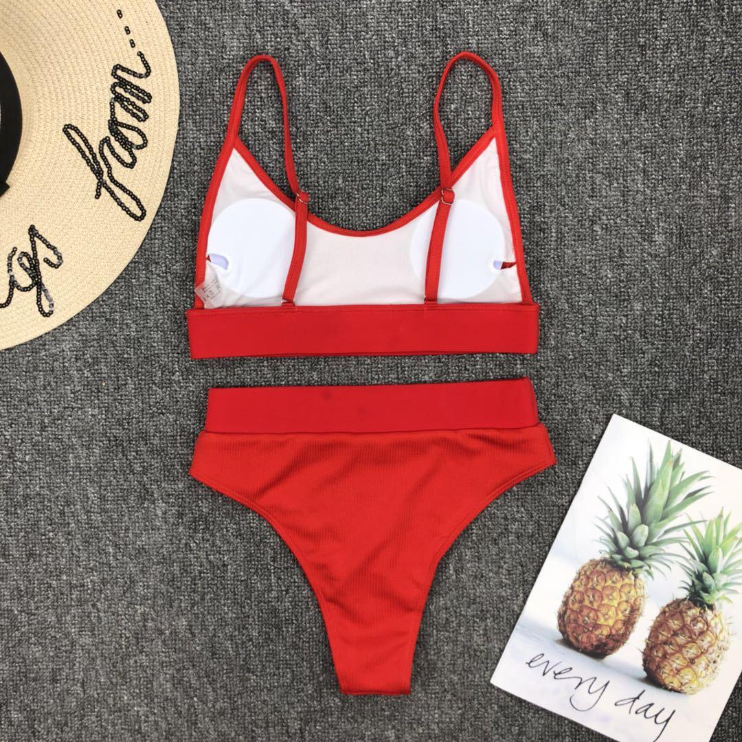 Ribbed High Waist Bikini Set for Women