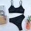 Ribbed High Waist Bikini Set for Women