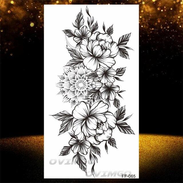 Elegant Temporary Lotus Flower Tattoo Sticker for Women