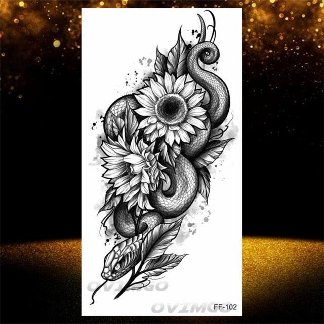 Elegant Temporary Lotus Flower Tattoo Sticker for Women