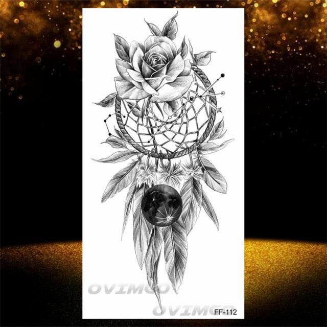 Elegant Temporary Lotus Flower Tattoo Sticker for Women