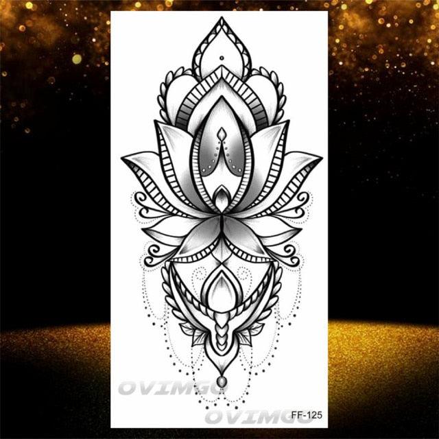 Elegant Temporary Lotus Flower Tattoo Sticker for Women