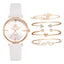 Montre analogique à quartz de luxe pour femmes avec bracelet en cuir élégant