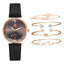 Montre analogique à quartz de luxe pour femmes avec bracelet en cuir élégant