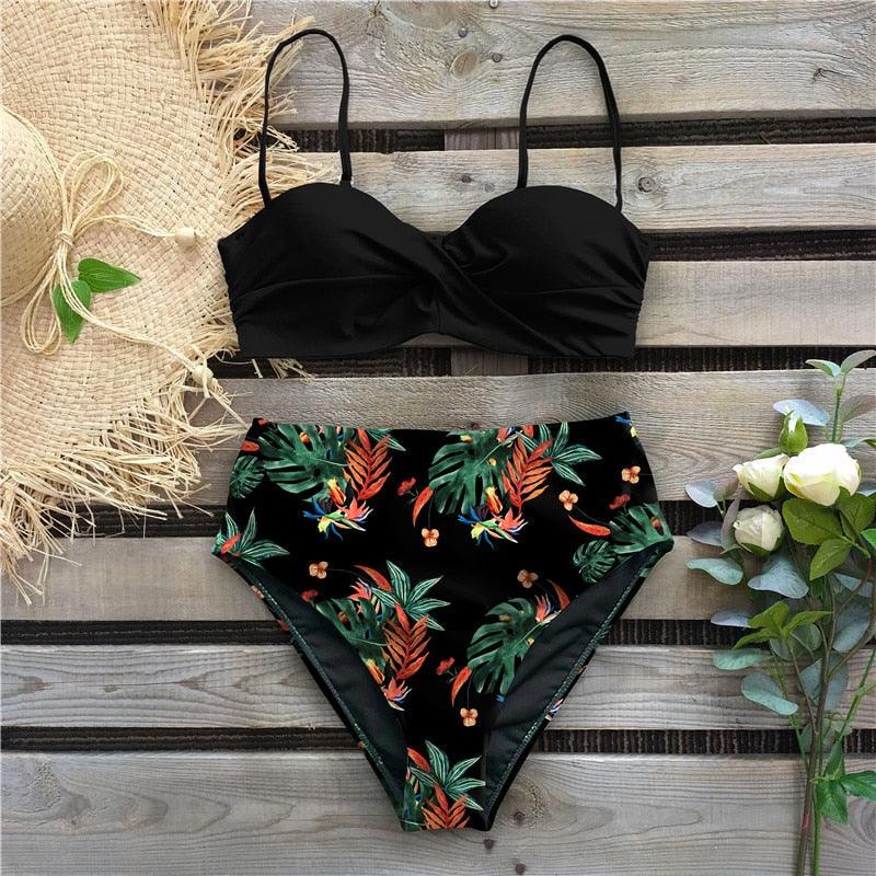 Ensemble de bikini taille haute élégant pour femmes