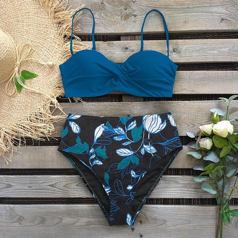 Ensemble de bikini taille haute élégant pour femmes