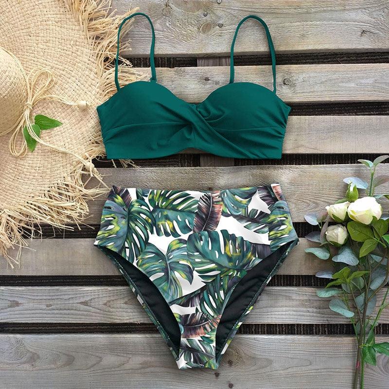 Ensemble de bikini taille haute élégant pour femmes