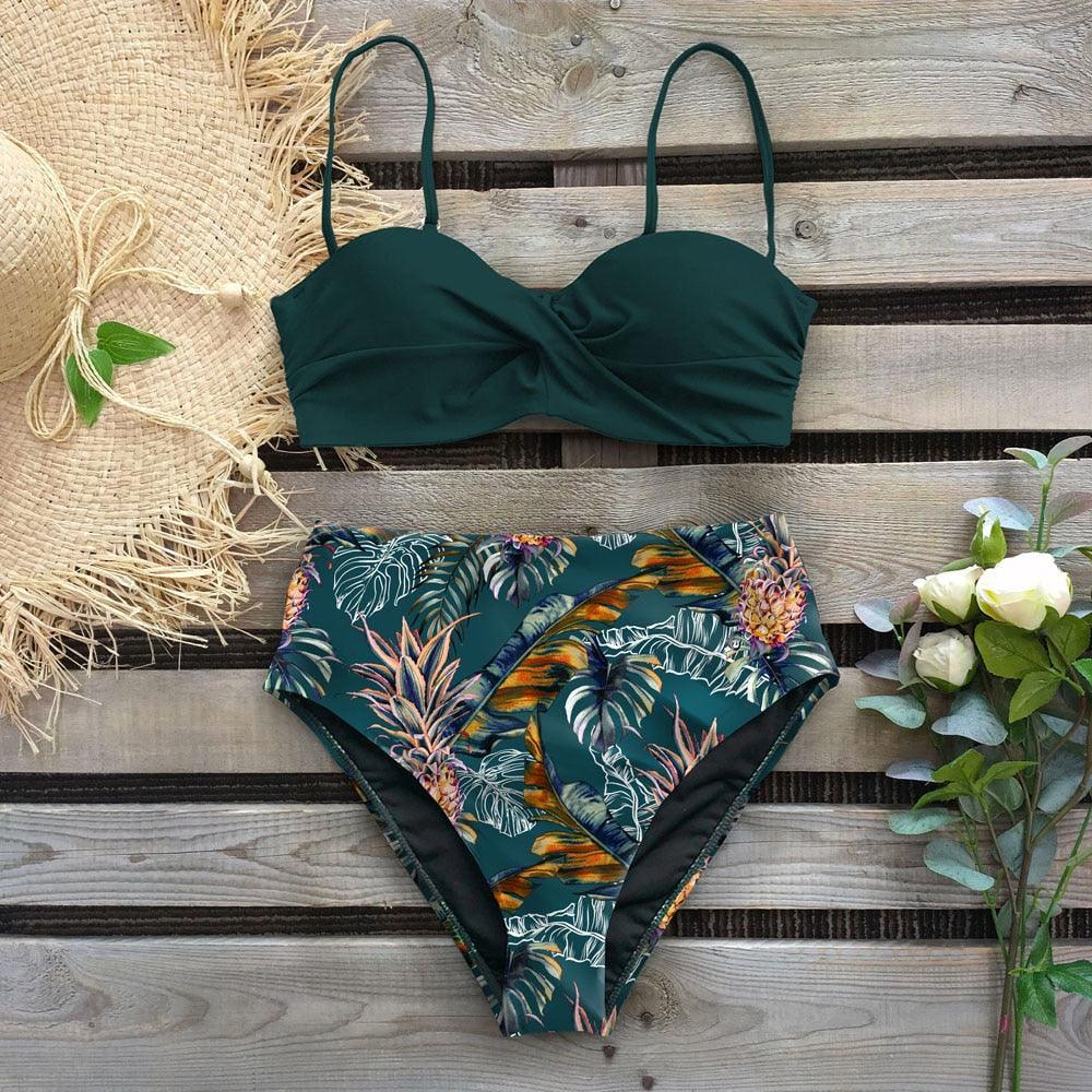 Ensemble de bikini taille haute élégant pour femmes