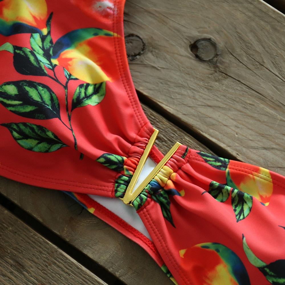 Ensemble de bikini à volants élégant en deux pièces pour femmes