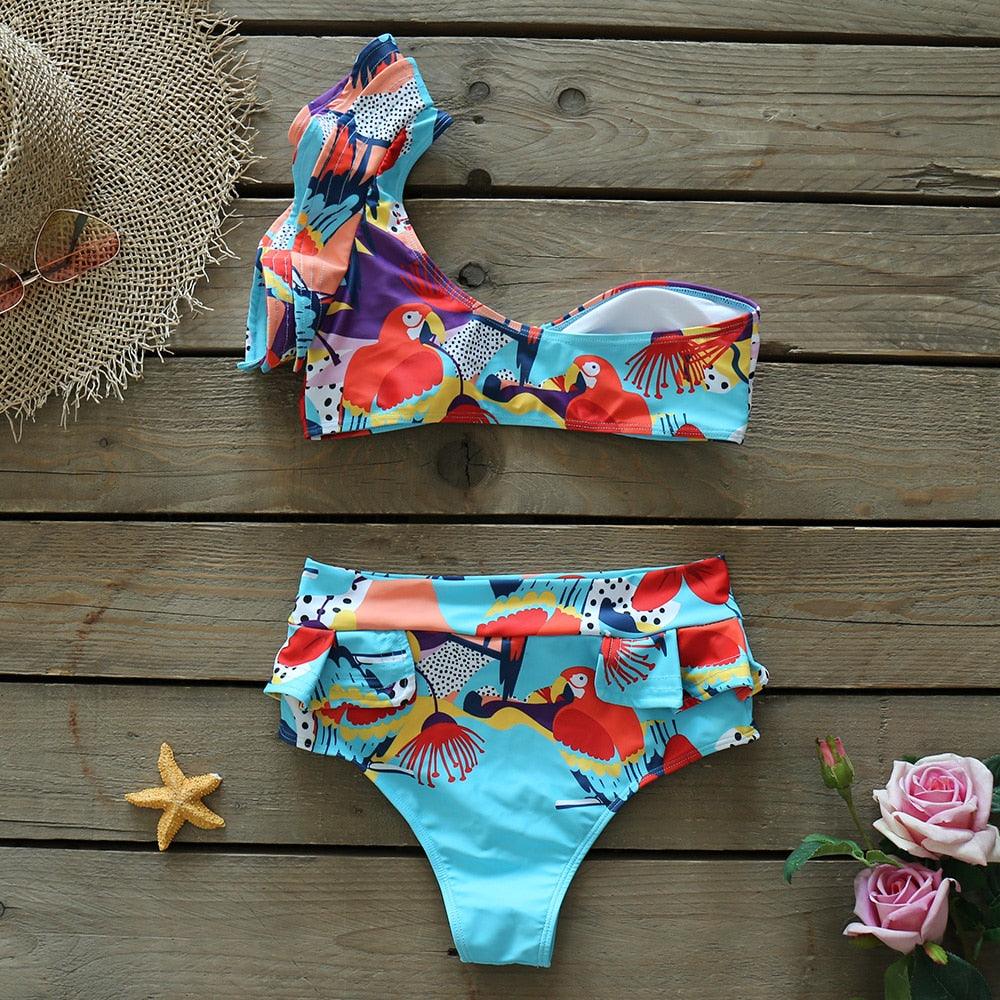 Ensemble de bikini à volants élégant en deux pièces pour femmes