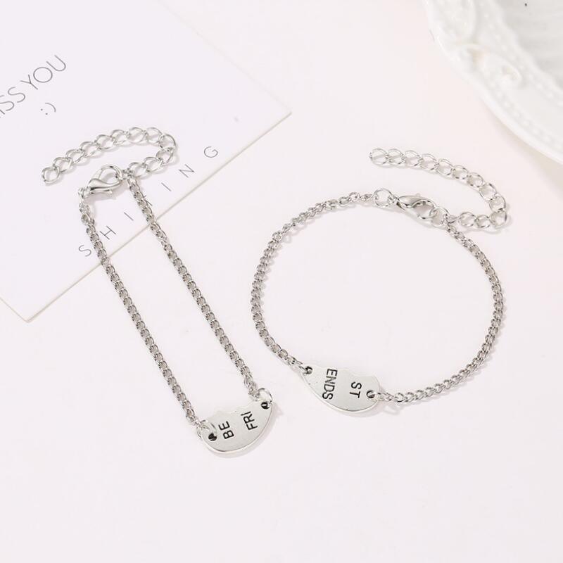 Ensemble de Bracelets Charms Meilleures Amies - Bijoux d'Amitié en Cœur