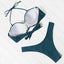 High Cut Solid Bikini Set with Underwire and Leopard Print