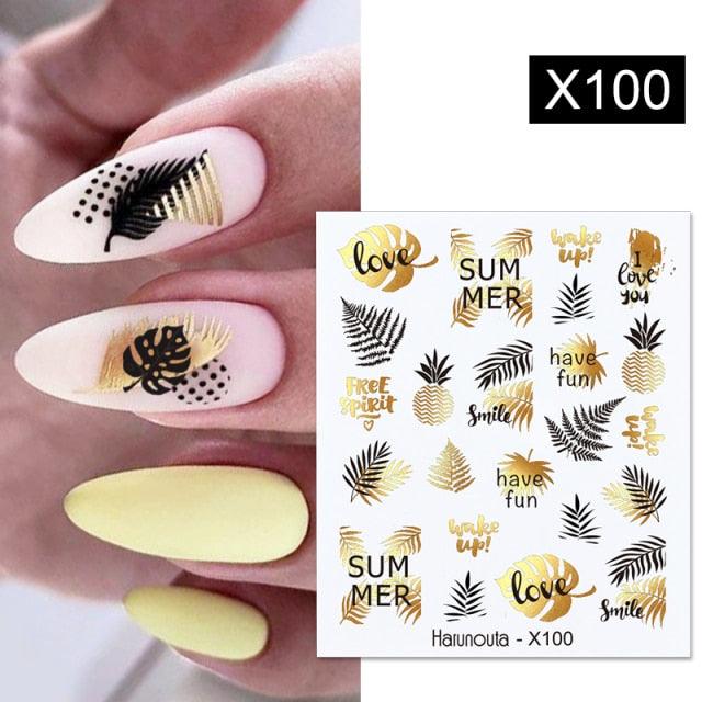 Spring Green Theme Water Decal Stickers for Nail Art