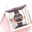 Montre analogique à quartz de luxe pour femmes avec bracelet en cuir élégant