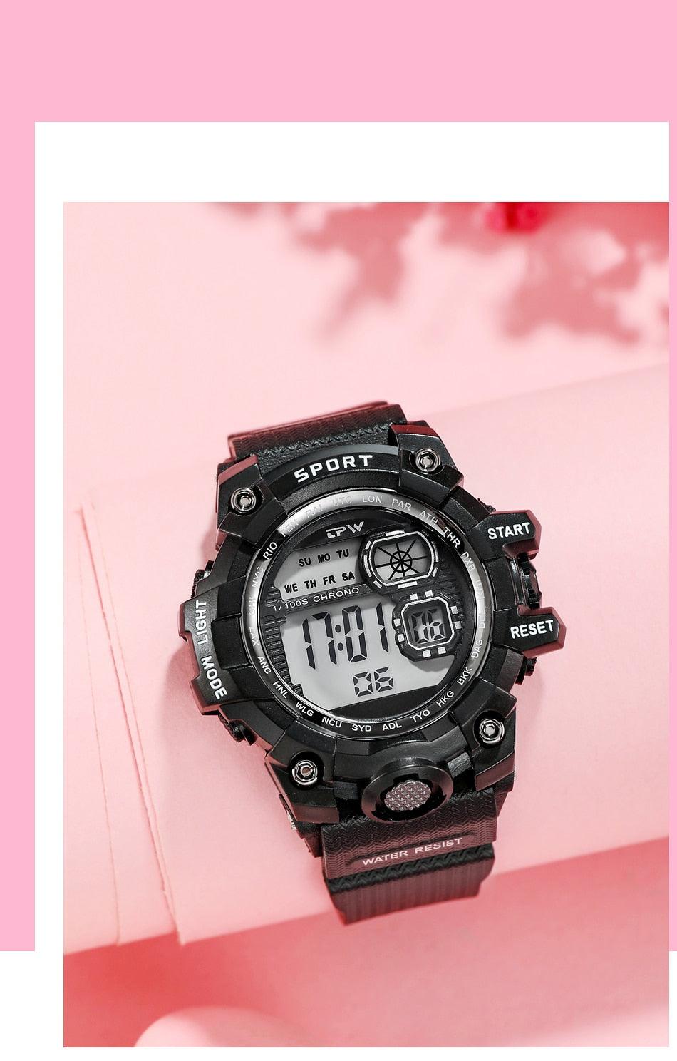 Montre numérique élégante pour femmes et étudiantes