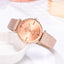 Montre analogique à quartz de luxe pour femmes avec bracelet en cuir élégant