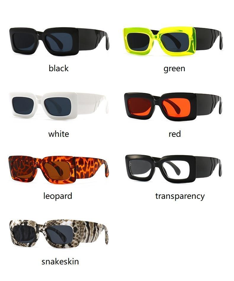 Lunettes de soleil carrées surdimensionnées en motif serpent