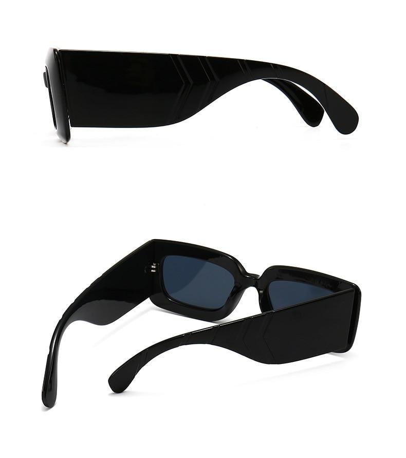 Lunettes de soleil carrées surdimensionnées en motif serpent