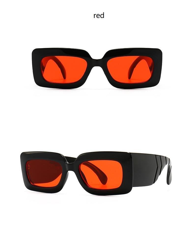 Lunettes de soleil carrées surdimensionnées en motif serpent
