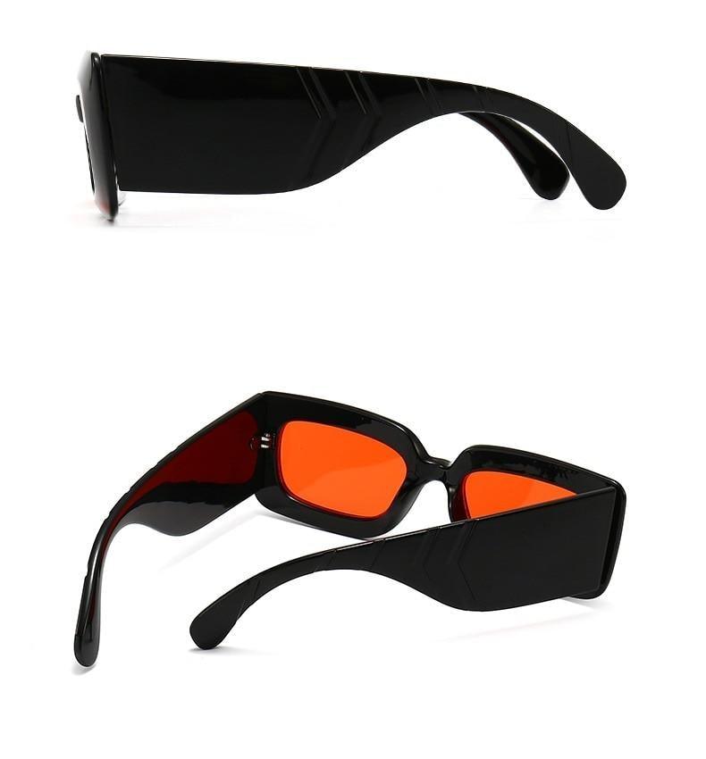 Lunettes de soleil carrées surdimensionnées en motif serpent