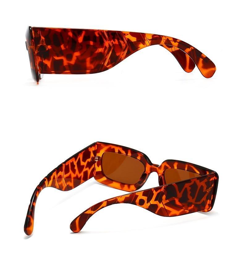 Lunettes de soleil carrées surdimensionnées en motif serpent