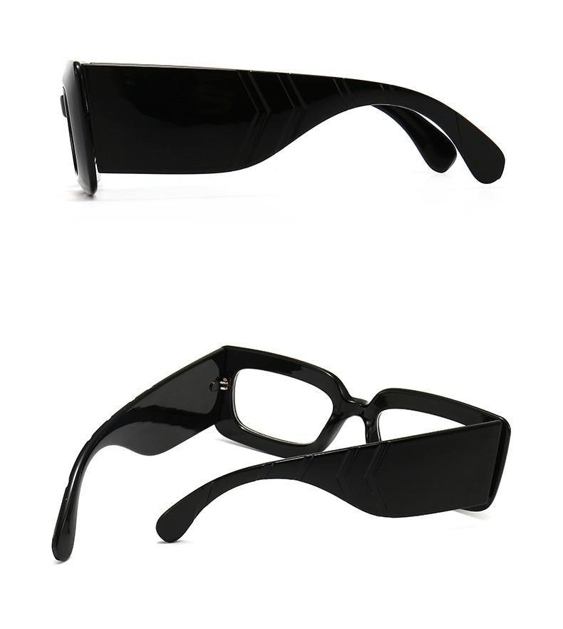 Lunettes de soleil carrées surdimensionnées en motif serpent