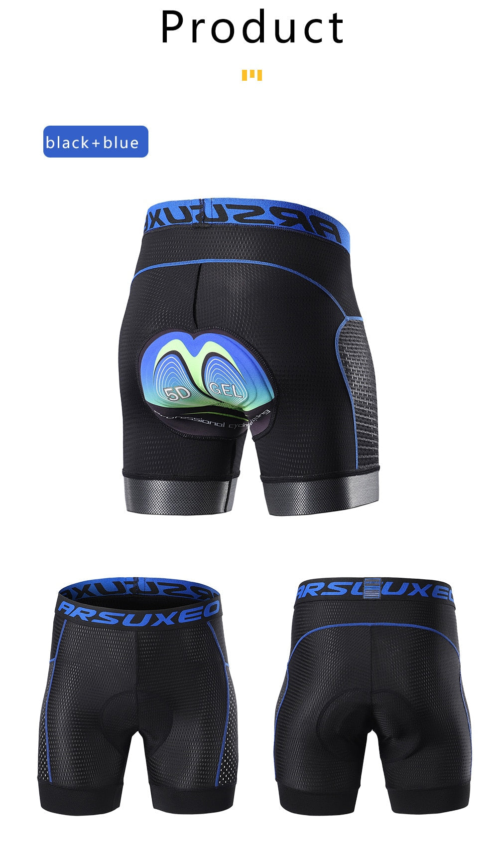 Shorts de cyclisme pour hommes avec coussin en gel 5D pour un confort ultime