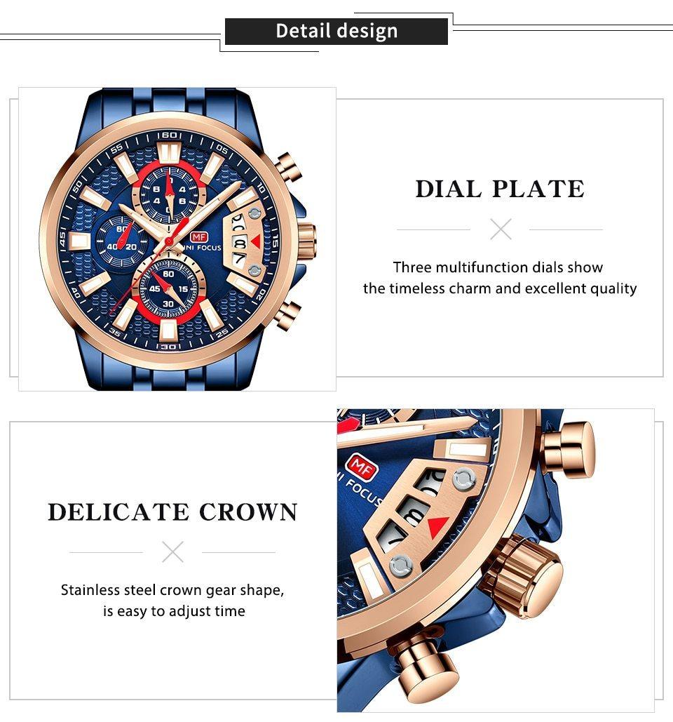 Luxury Multifunctional Men's Quartz Watch - Elegant & Waterproof