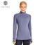 Camisa de entrenamiento deportiva de manga larga con cremallera de cuarto para mujer