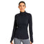 Camisa de entrenamiento deportiva de manga larga con cremallera de cuarto para mujer