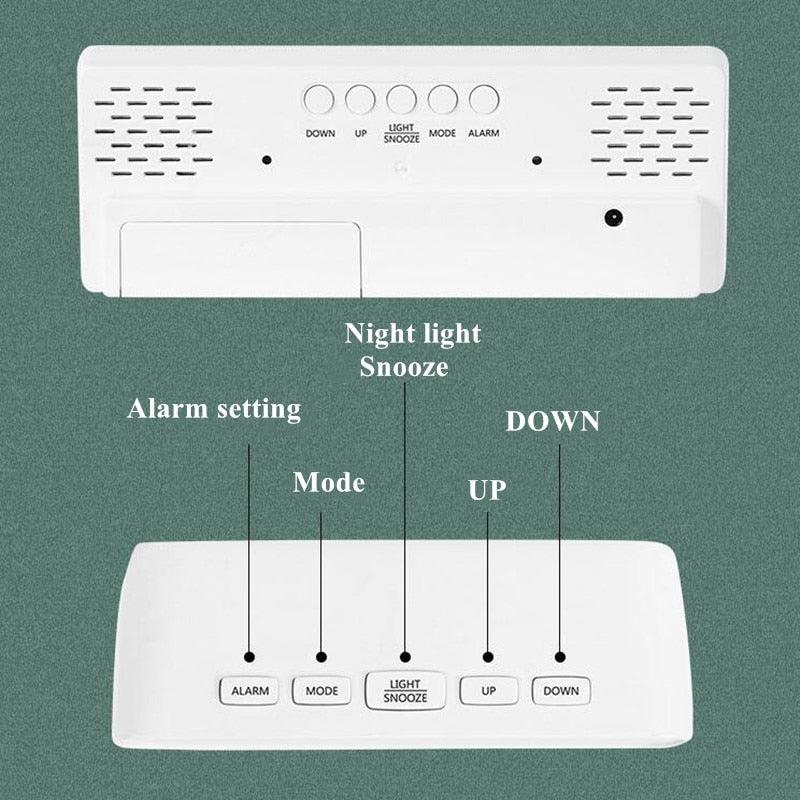 Reloj despertador LED de espejo acrílico premium con control por voz