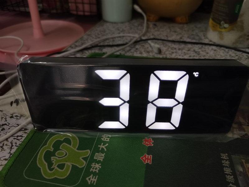 Reloj despertador LED de espejo acrílico premium con control por voz