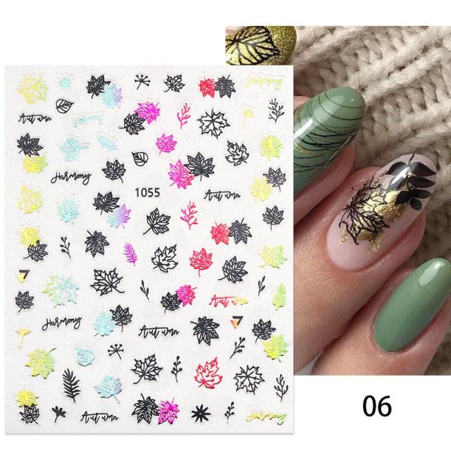Autocollants d'ongles 3D Plage Tropicale pour Manucures