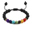 Bracelet en Pierre de Lave Noire avec Charme Couronne pour Couples
