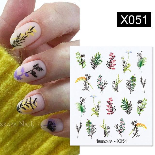 Spring Green Theme Water Decal Stickers for Nail Art