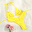 Vintage Print Handwork Bikini Set with Ruffles