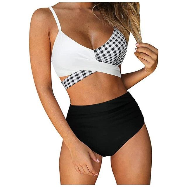 Modern Floral High Waist Bikini Set for Women