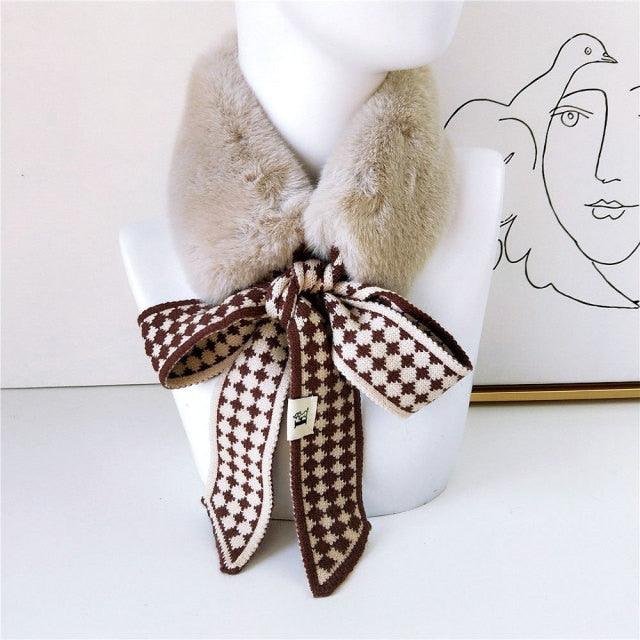 Calentador de Cuello de Piel Sintética Elegante - Bufanda Ligera para Mujeres