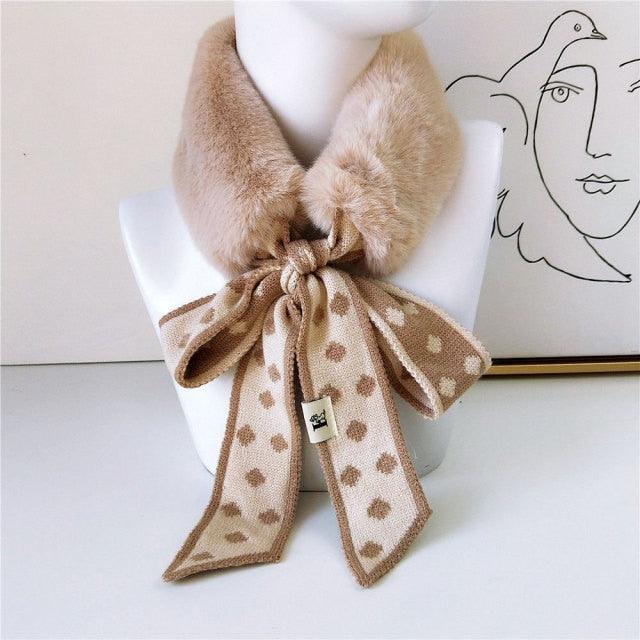 Calentador de Cuello de Piel Sintética Elegante - Bufanda Ligera para Mujeres