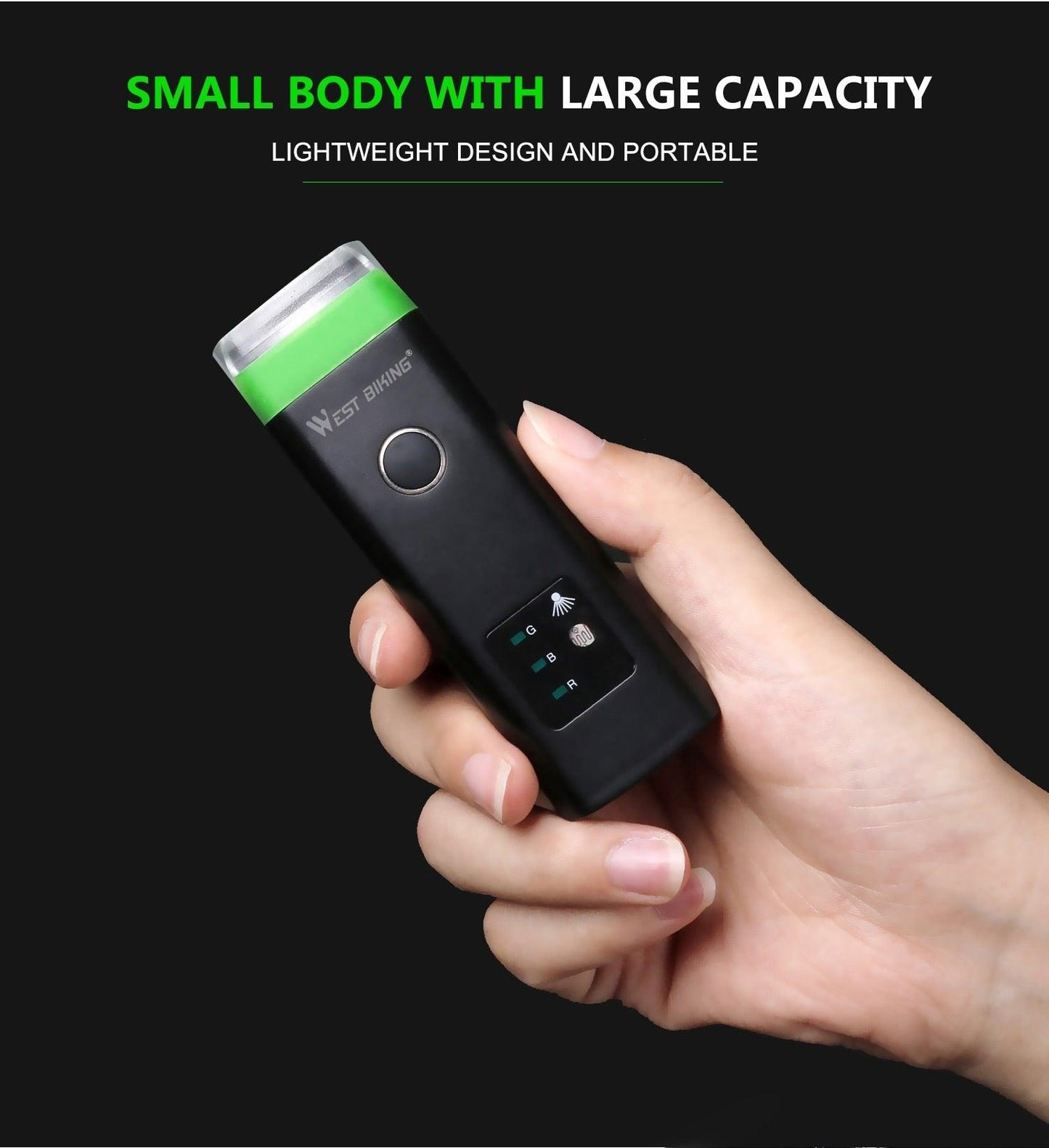 USB Rechargeable LED Front Bicycle Light - Waterproof & Bright